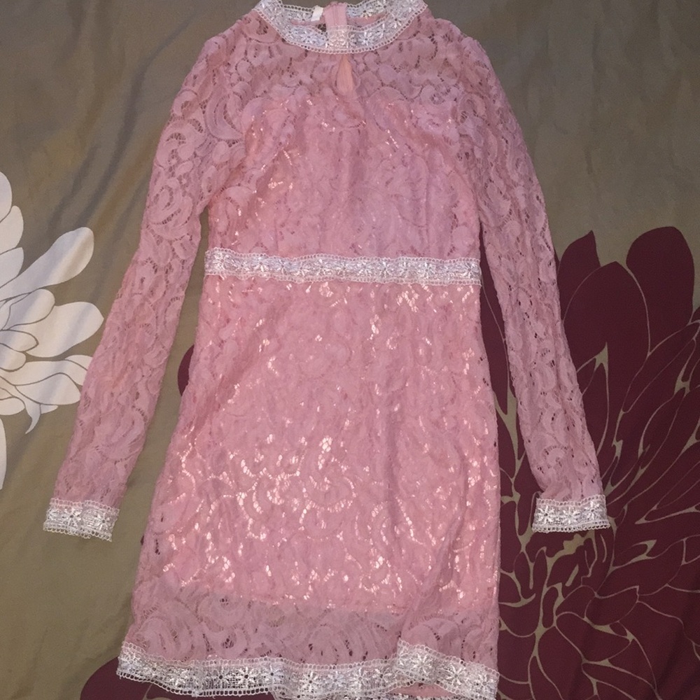 Pink laced dress